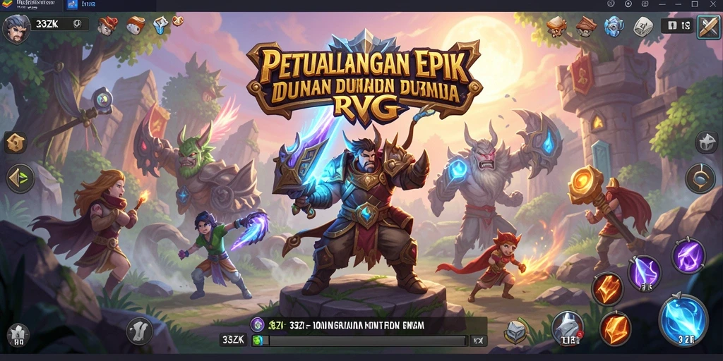 Tampilan aksi seru dalam gameplay RPG 33ZK.