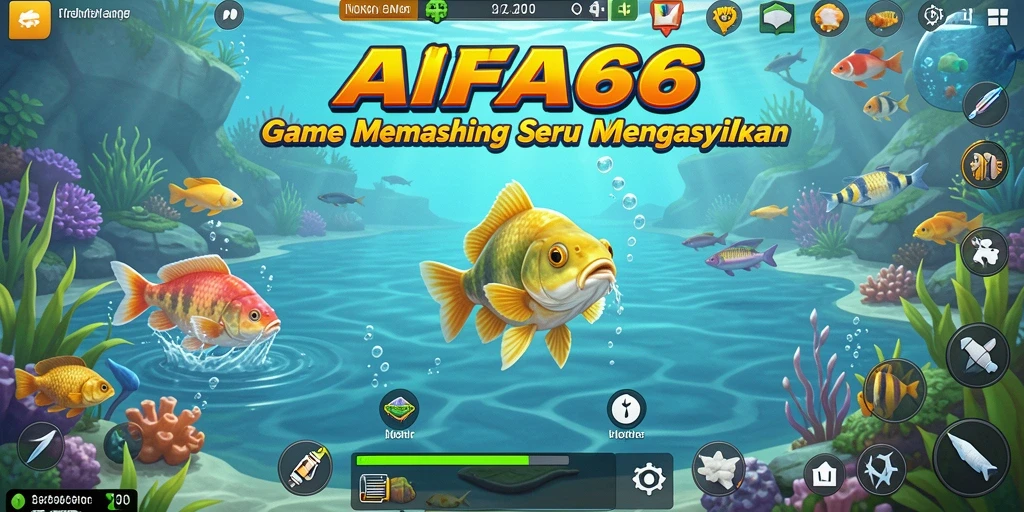Tangkapan layar utama AIFA66 menampilkan gameplay memancing yang mendebarkan.