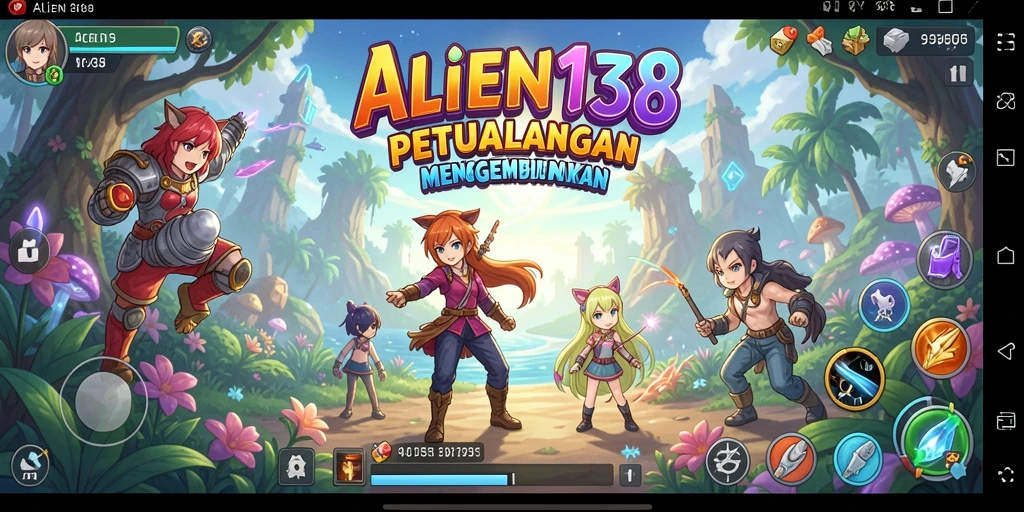 Screenshot gameplay ALIEN138 menampilkan pertarungan seru dan karakter Anime yang dinamis.