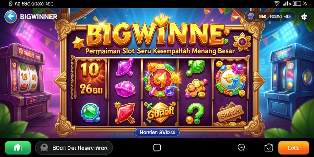 Screenshot gameplay menarik dari BIGWINNER yang menunjukkan simbol jackpot.