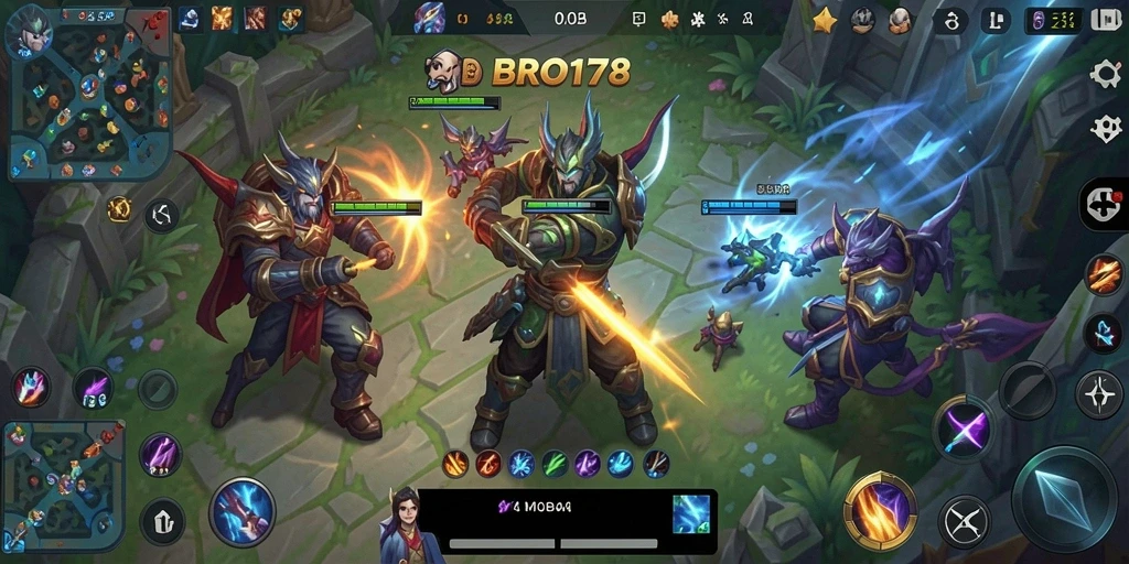 Gameplay MOBA BRO178 yang seru dan dinamis.