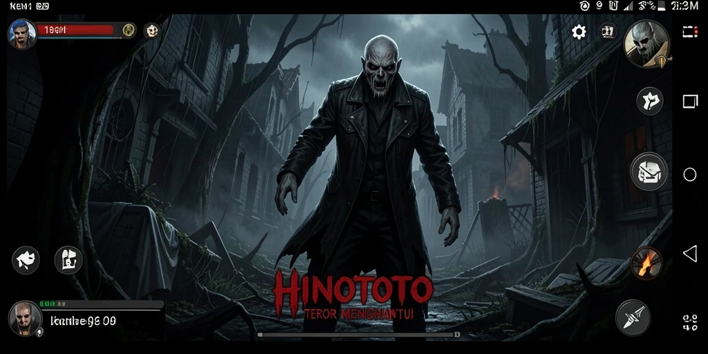Screenshot menampilkan gameplay mencekam di HINOTOTO.