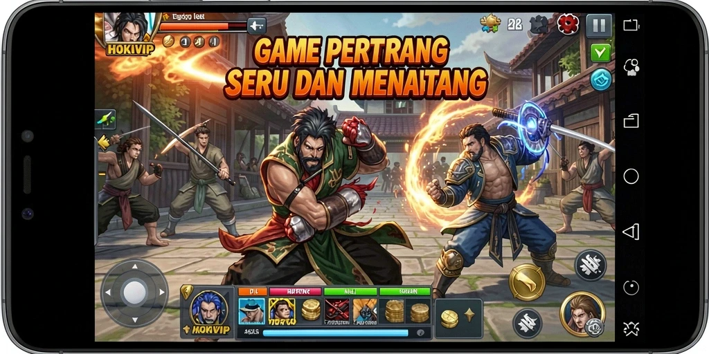 Gameplay seru HOKIVIP dengan aksi pertarungan menegangkan.