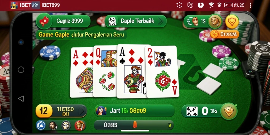 Tampilan gameplay seru dari IBET899 yang menampilkan permainan Gaple.