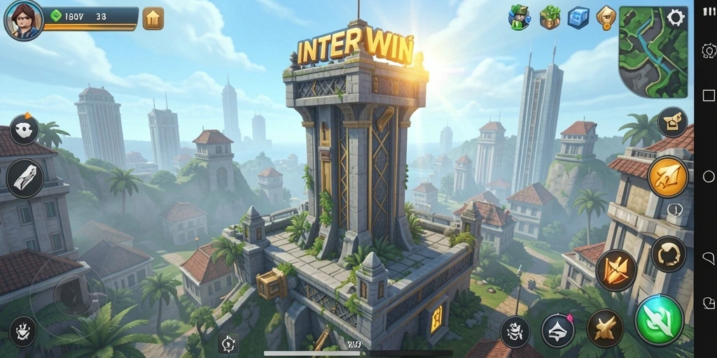 Gameplay menarik di INTERWIN menampilkan strategi Tower Defense yang seru.