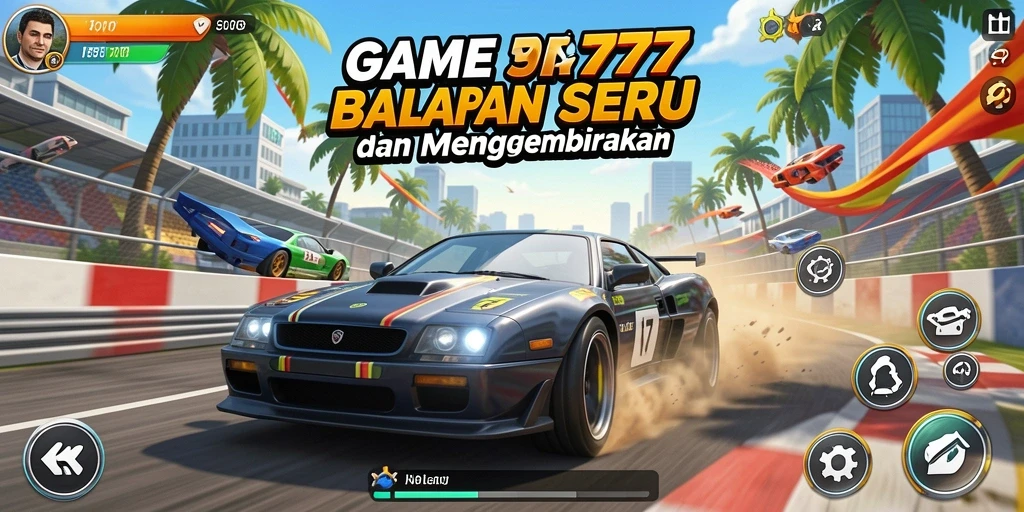Tangkapan layar gameplay JELAS777 dengan akselerasi di trek balapan.