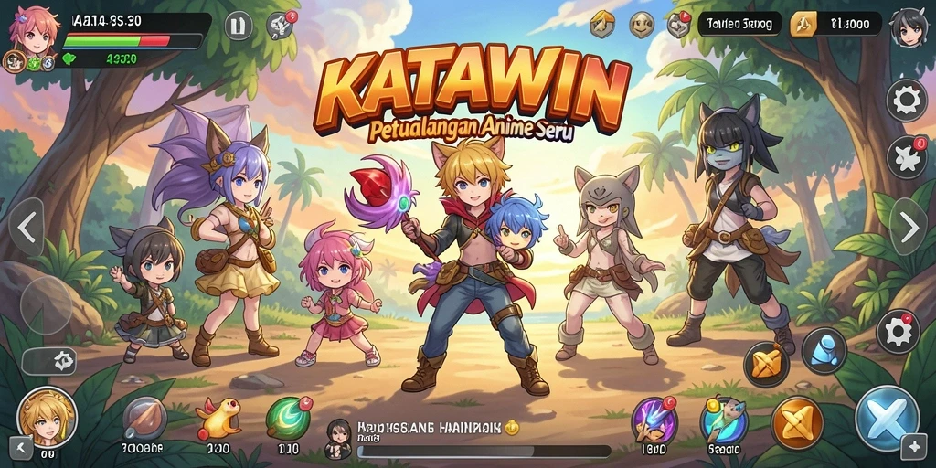 Screenshot menunjukkan pertarungan karakter Anime yang menarik.