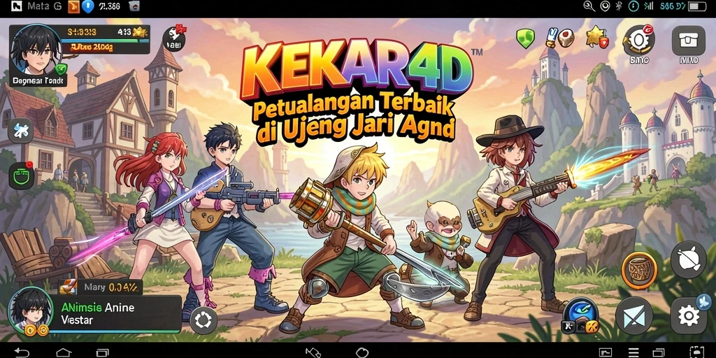 Screenshot gameplay KEKAR4D yang menampilkan pertarungan seru antar karakter anime.