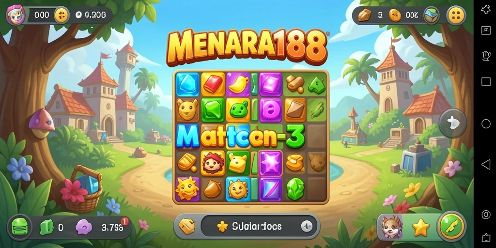 Gameplay seru dari MENARA188 dengan tantangan Match-3 yang menarik.