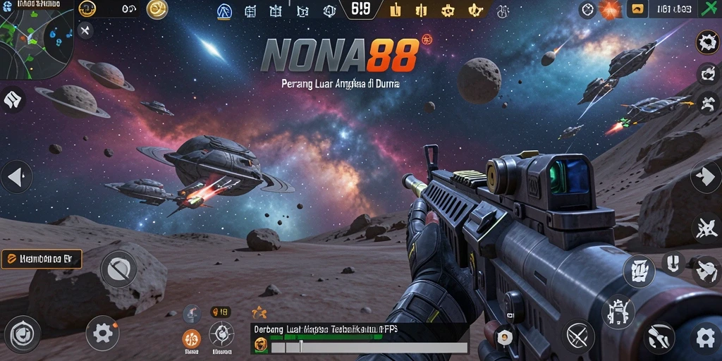 Gameplay NONA88 yang seru dalam pertempuran FPS.