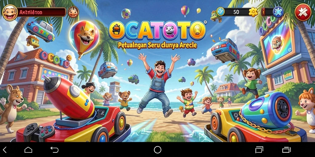 Screenshot menampilkan aksi seru dari game Arcade OCATOTO.