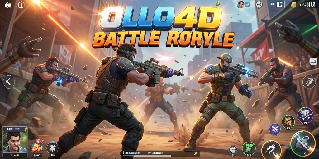 Screenshot gameplay OLLO4D yang mendebarkan di medan tempur Battle Royale.