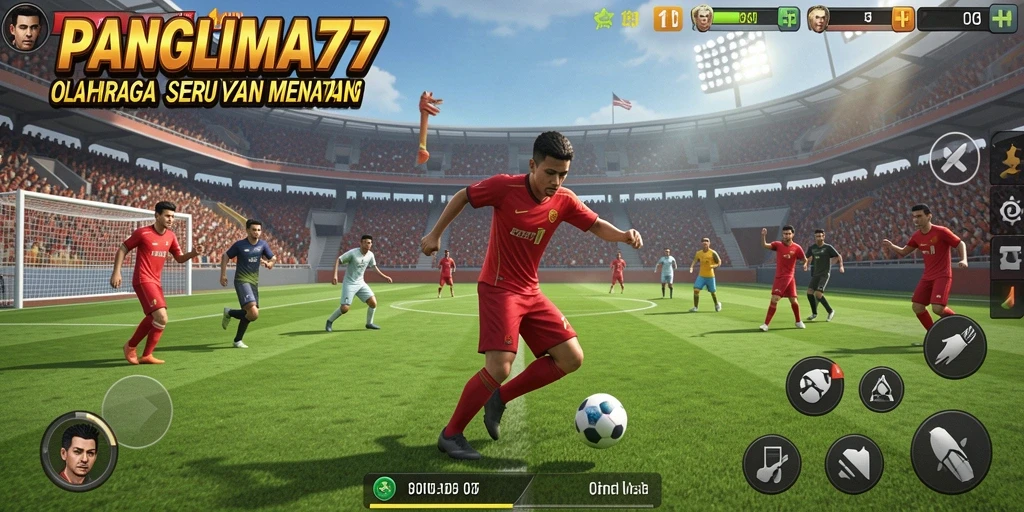 Tampilan gameplay olahraga yang seru di PANGLIMA77.