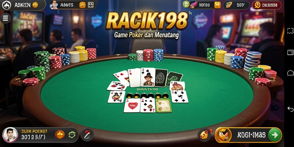 Tampilan menarik gameplay Poker yang seru dan menantang.
