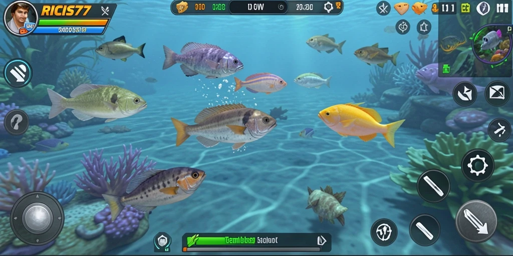 Tangkapan layar RICIS77 menampilkan aksi seru dalam game Tembak Ikan.