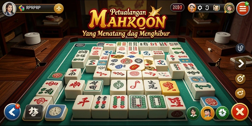 Tampilan gameplay menarik dari RPRPRP dengan karakter Mahjong yang lucu.