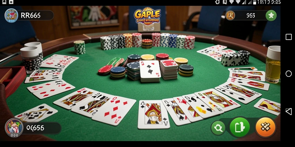 Tampilan gameplay Gaple yang menarik dan interaktif di RR666.