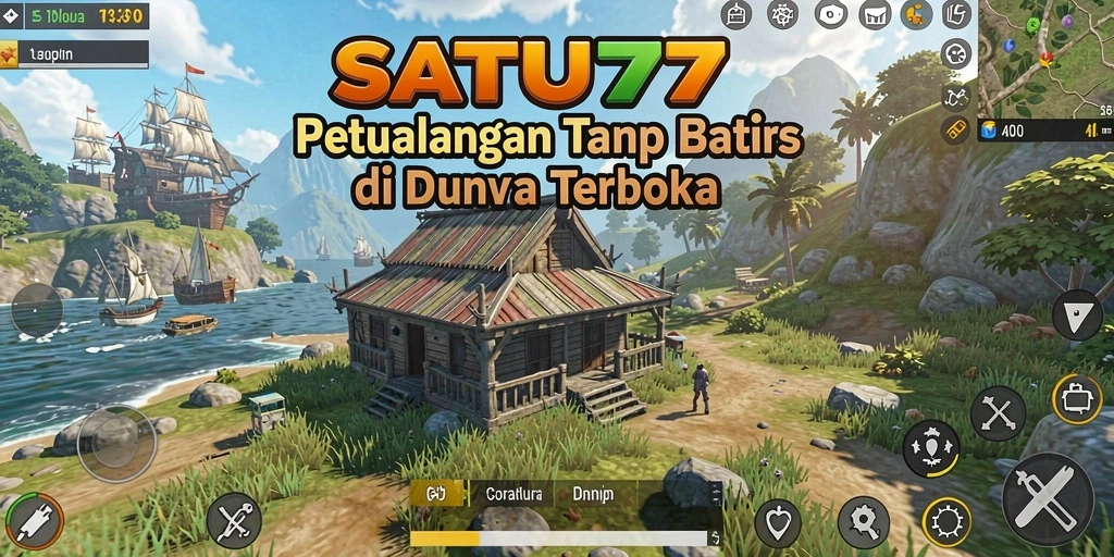Screenshot utama SATU77 yang menunjukkan petualangan menakjubkan di dunia terbuka.