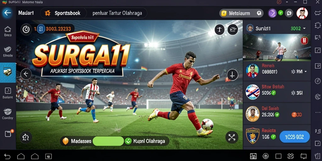 Tampilan menarik dari gameplay Sportsbook di SURGA11.
