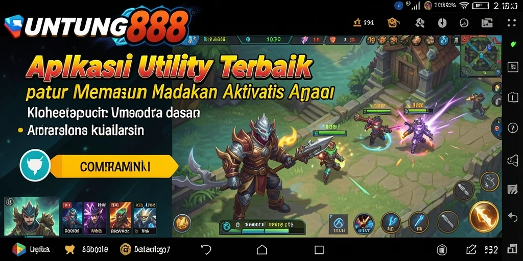 Tampilan aplikasi UNTUNG88 dengan berbagai fitur Utility yang menarik.