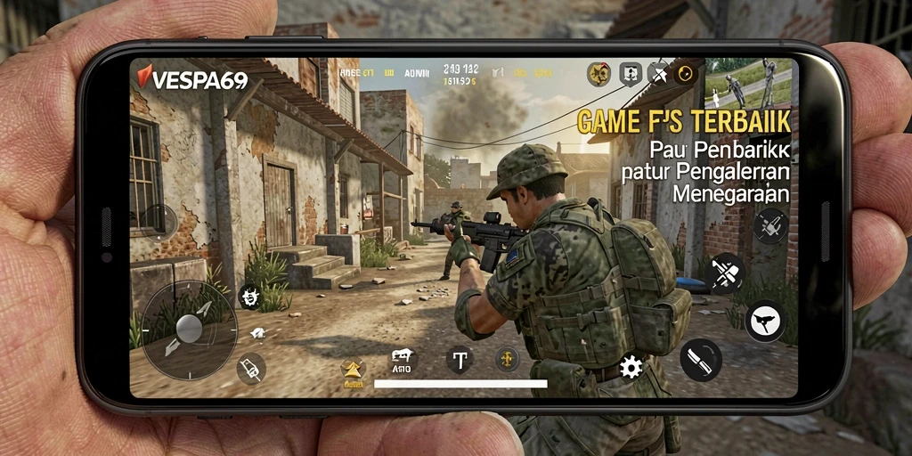 Tangkapan layar VESPA69 menampilkan momen aksi intens di battlefield FPS.