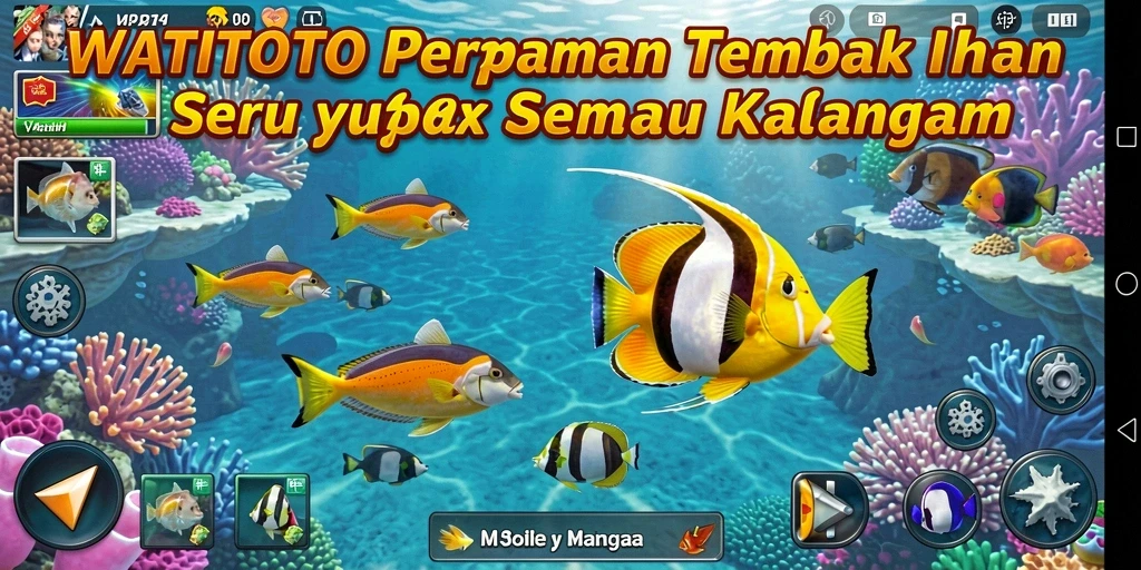Screenshot gameplay menarik WATITOTO dengan ikan berwarna-warni.